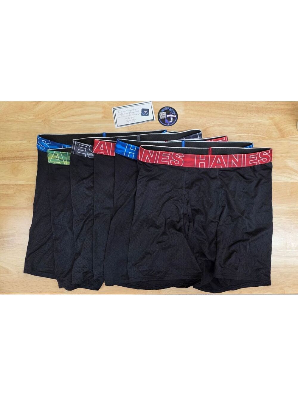Hanes Boys’ X‑Temp Mesh Performance Boxer Briefs 6‑Pack Black XL